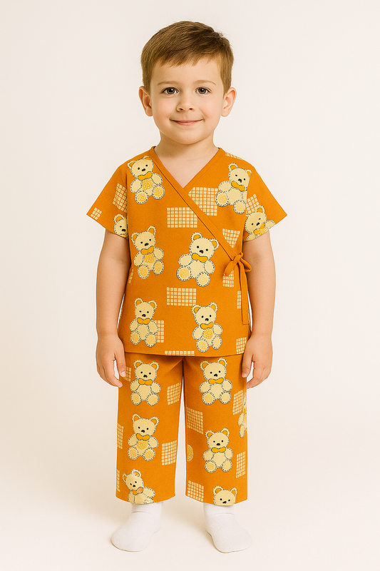 Orange Bear Print Set