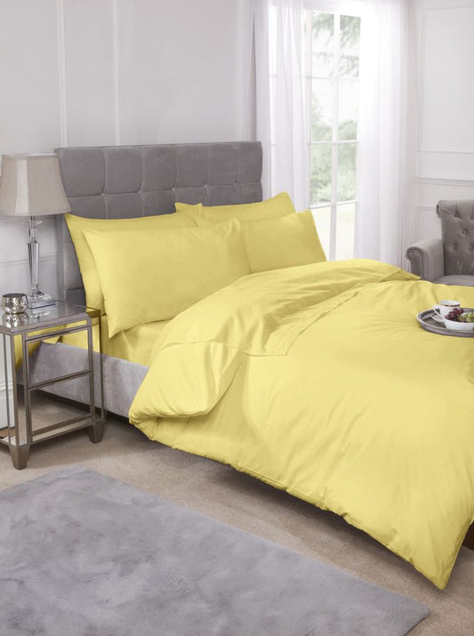 Bed Sheet with Pillow Cover -Lemon yellow