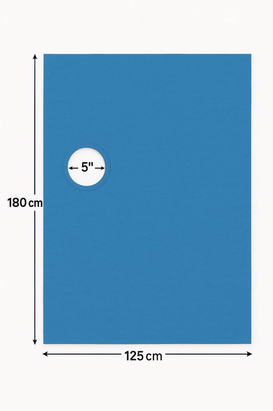 Angio sheet with 5" side hole - sky blue