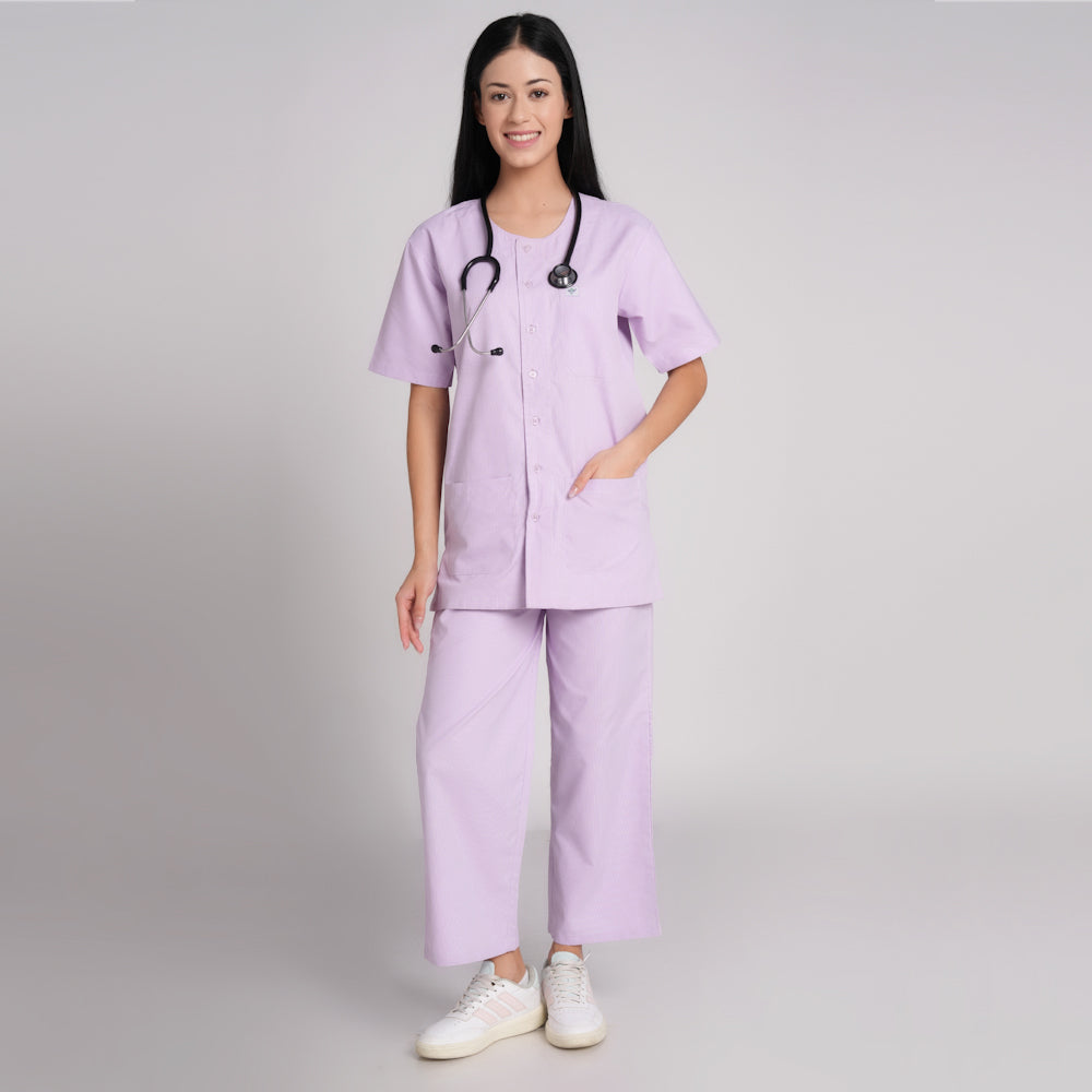 Patient Dress (Top/Bottom)-Purple