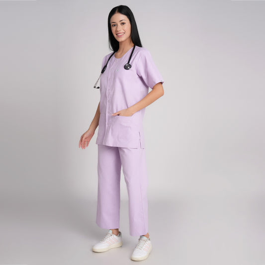 Patient Dress (Top/Bottom)-Purple