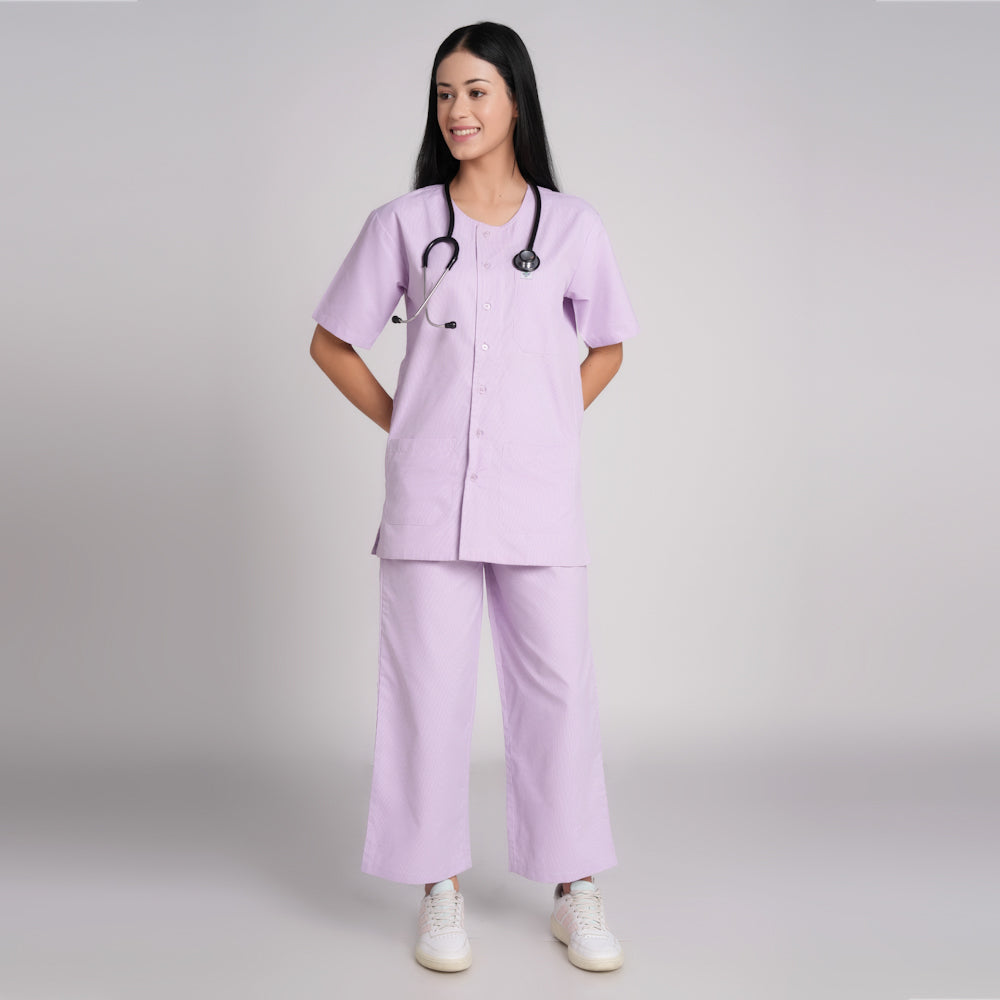 Patient Dress (Top/Bottom)-Purple