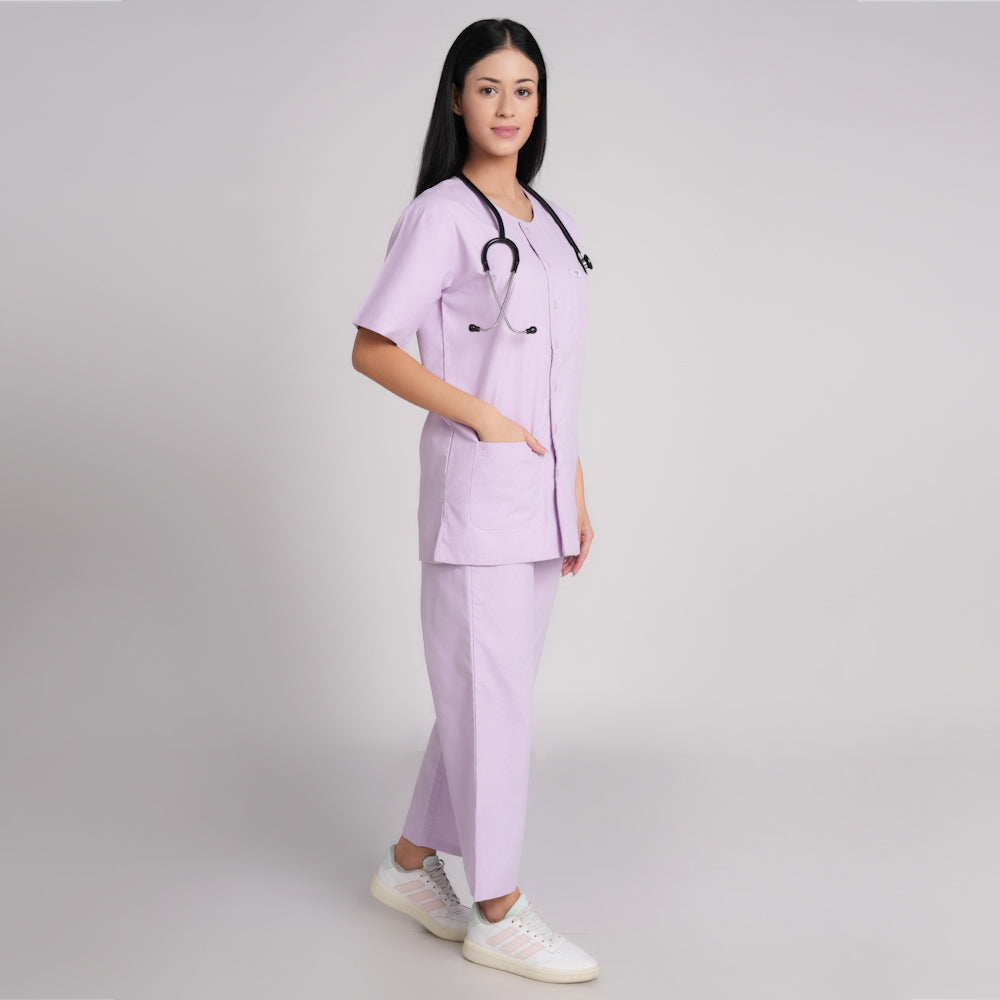 Patient Dress (Top/Bottom)-Purple