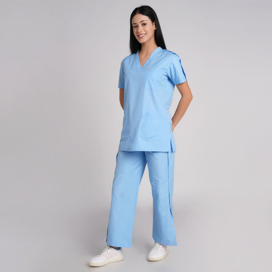 Patient Dress aurtho( Top/Bottom)-Lite Blue