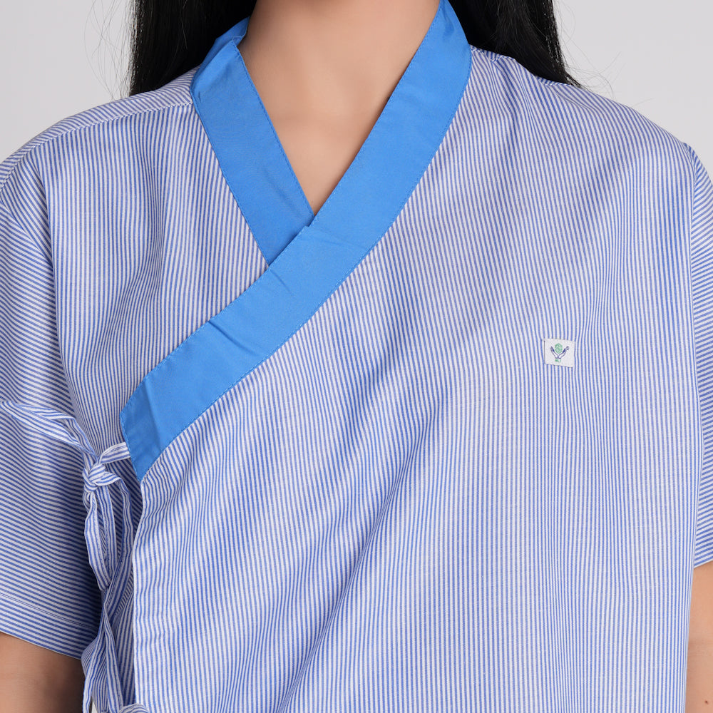 Patient Top -Blue Stripe