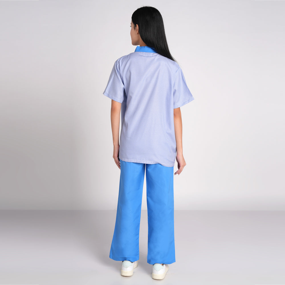 Patient Top -Blue Stripe