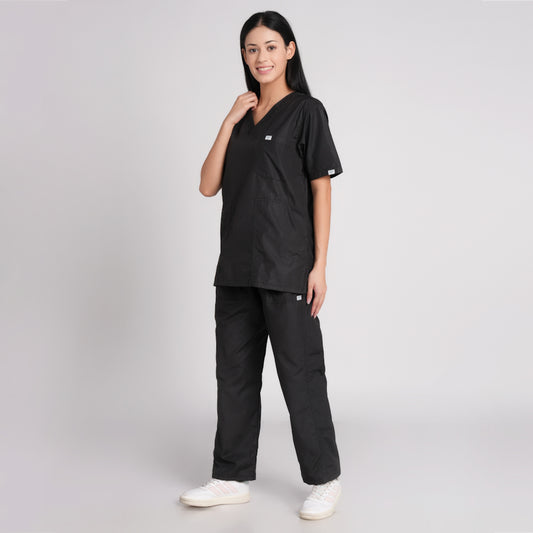 Scrub Suit (Top/Bottom)-Black