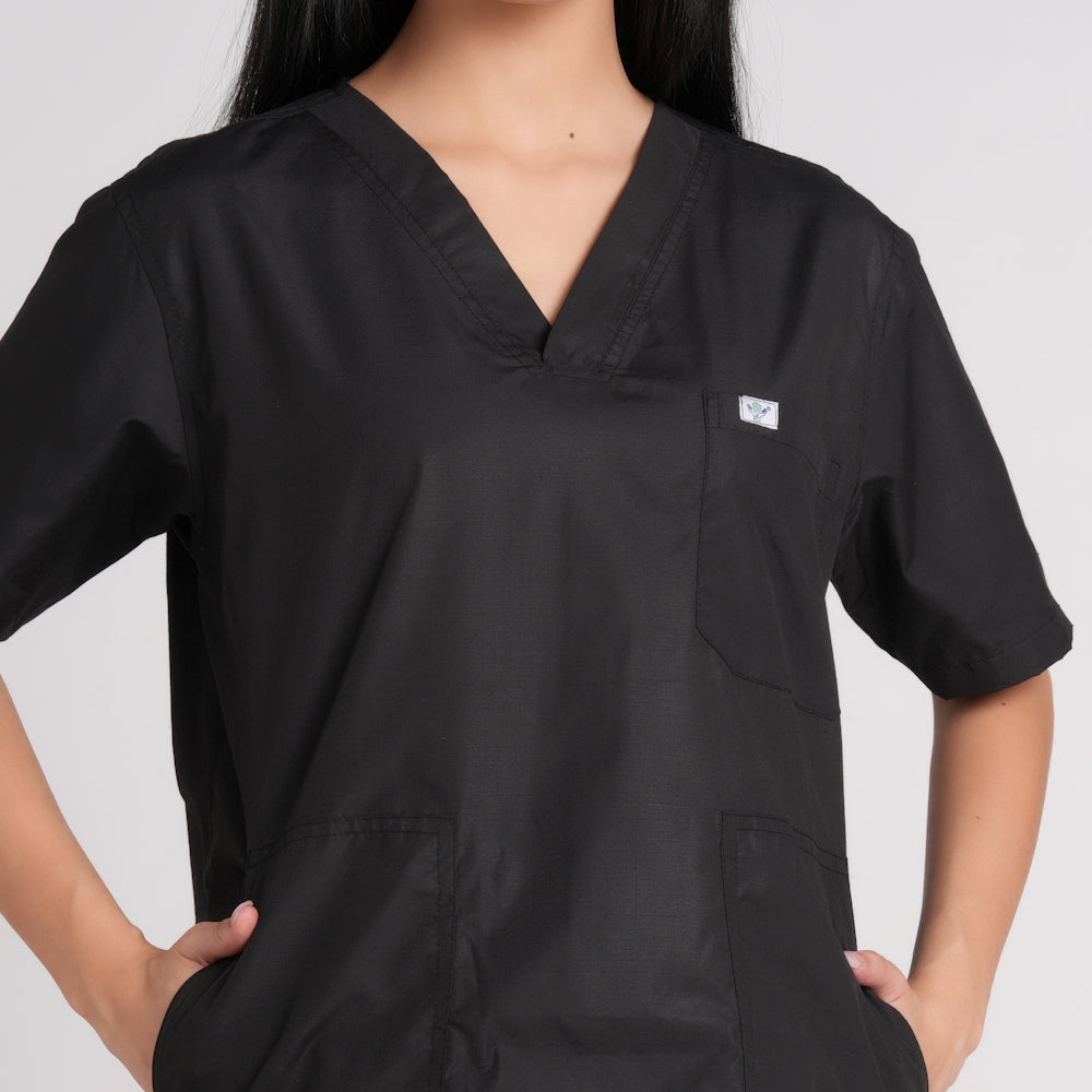 Scrub Suit (Top/Bottom)-Black