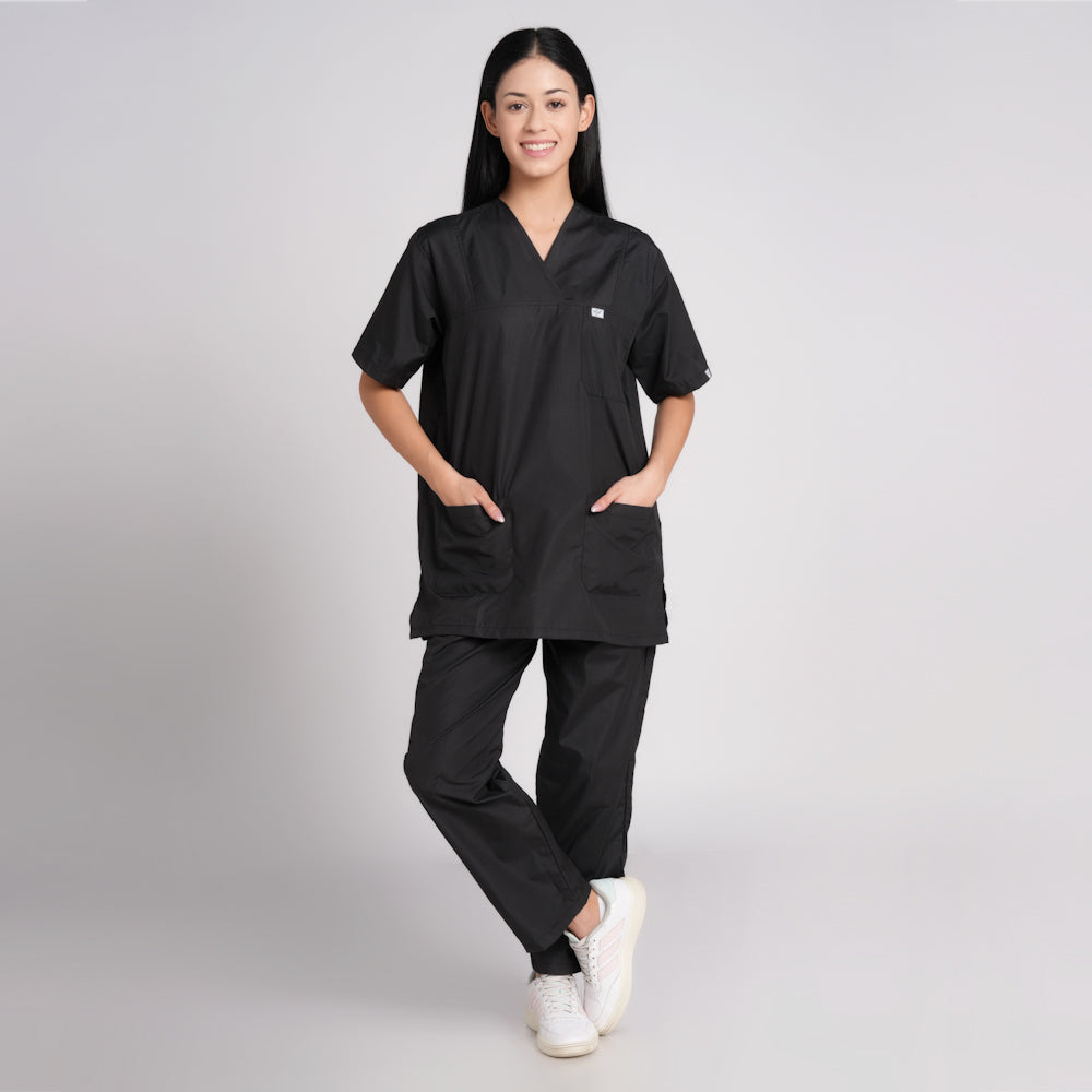 Scrub Suit (Top/Bottom)-Black