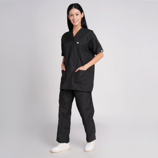 Scrub Suit (Top/Bottom)-Black