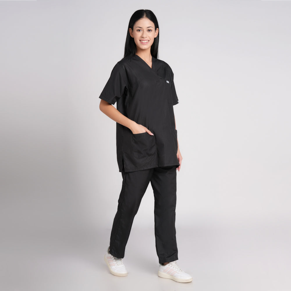 Scrub Suit (Top/Bottom)-Black