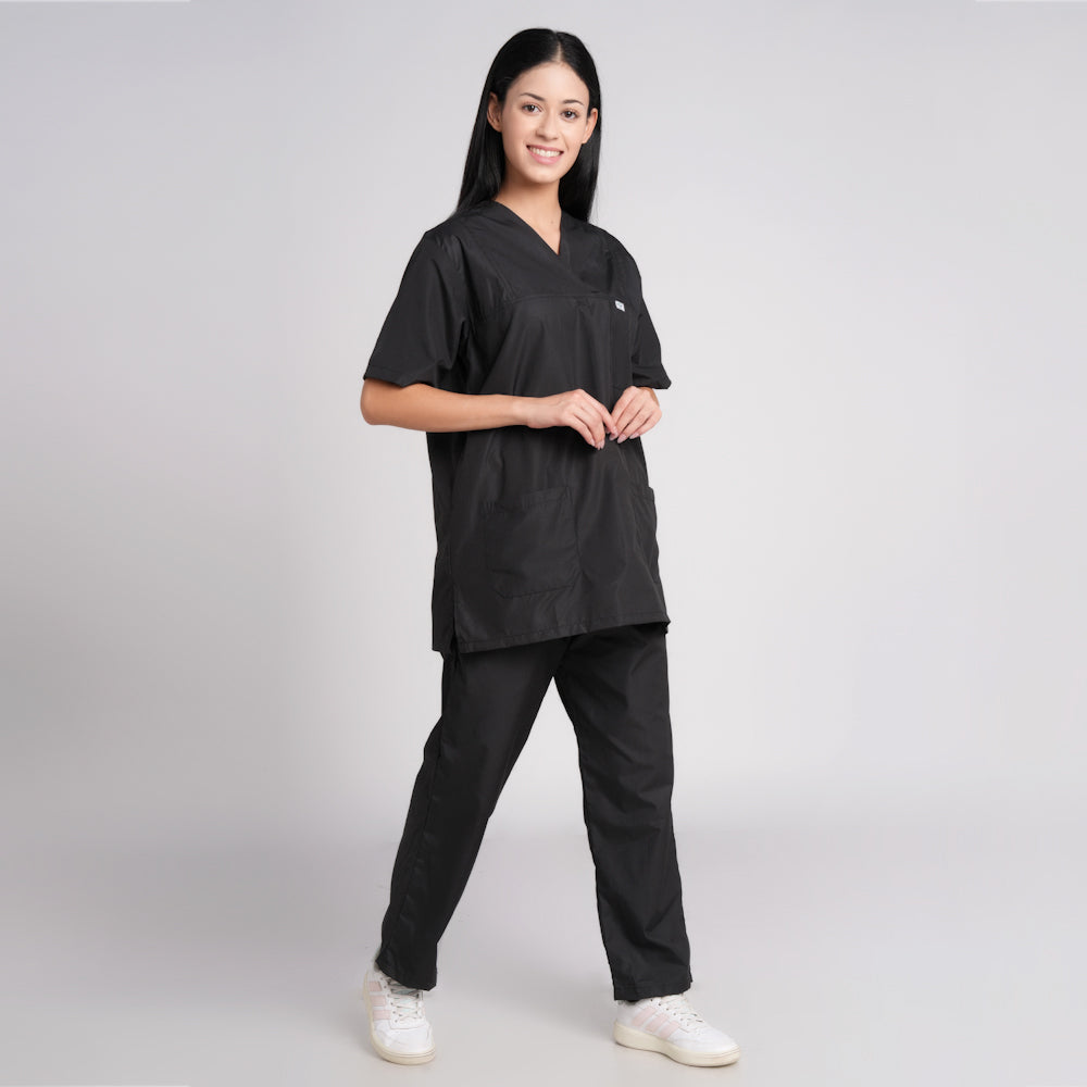 Scrub Suit (Top/Bottom)-Black