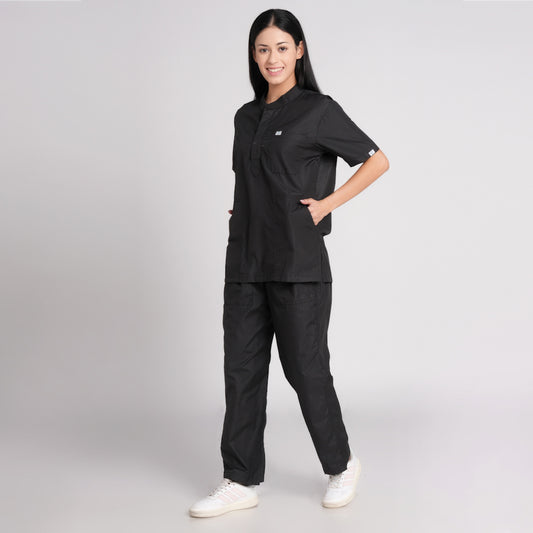 Scrub Suit (Top/Bottom)-Black
