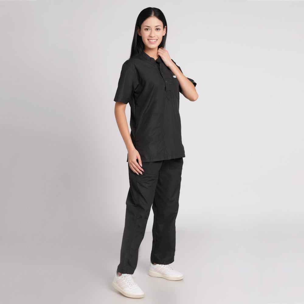 Scrub Suit (Top/Bottom)-Black
