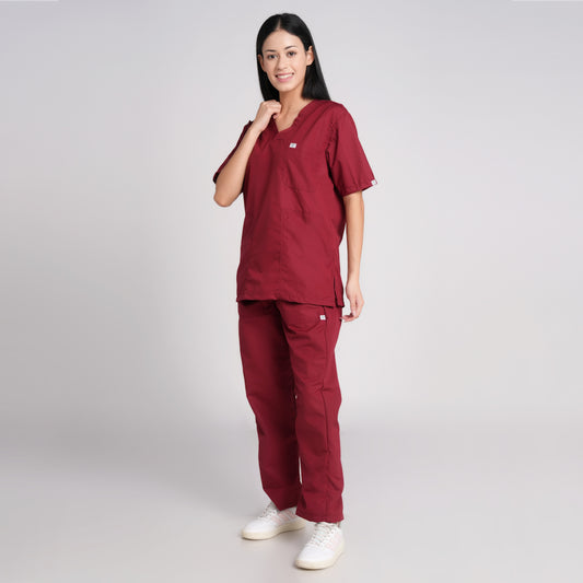 Scrub Suit (Top/Bottom)-Marron