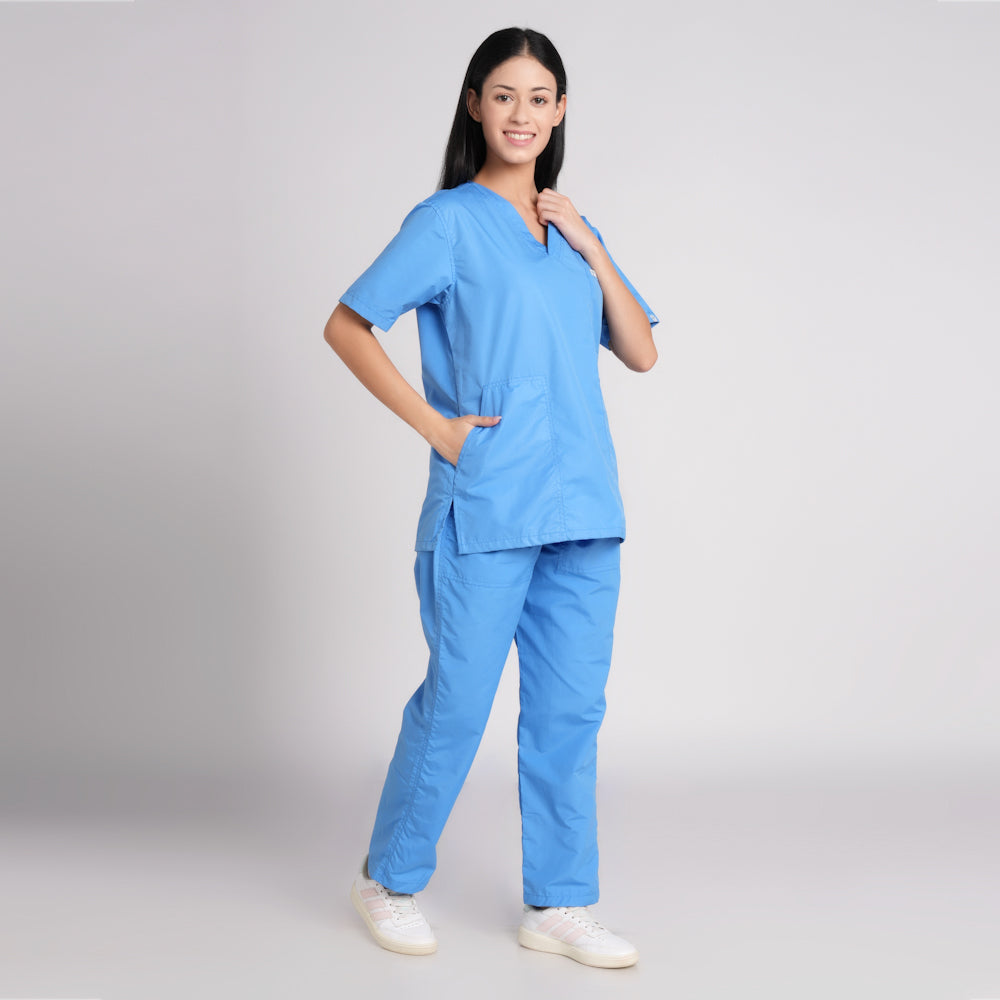 Scrub Suit (Top/Bottom)-Sky Blue
