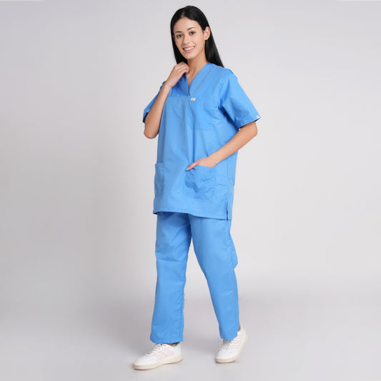 Scrub Suit (Top/Bottom)-Sky Blue