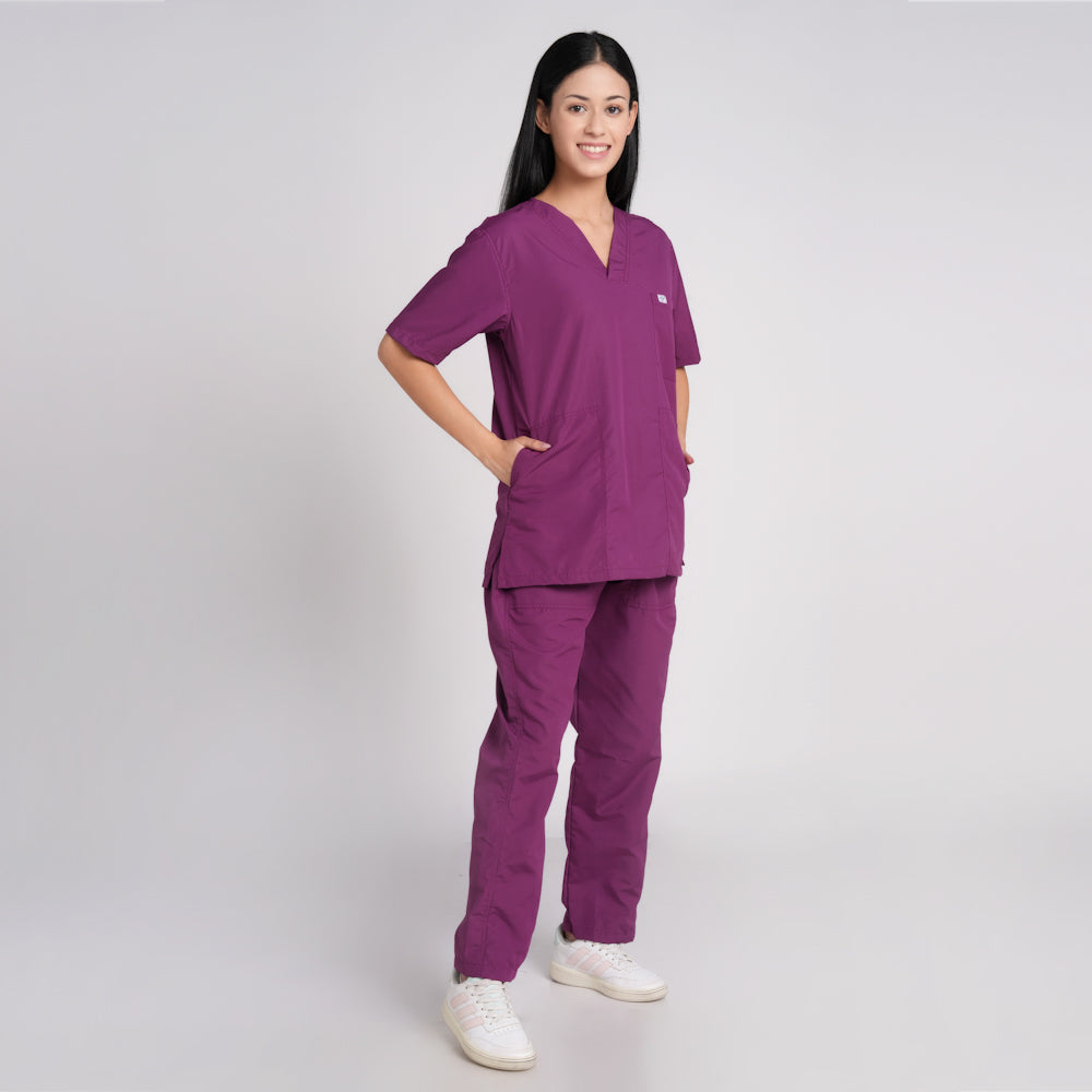 Scrub Suit (Top/Bottom)-Voilet