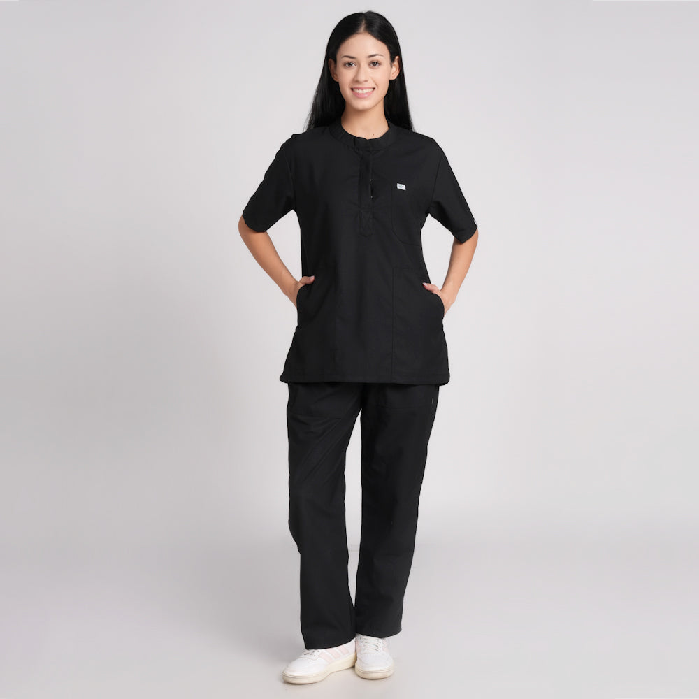 Scrub Suit (Top/Bottom)-Black
