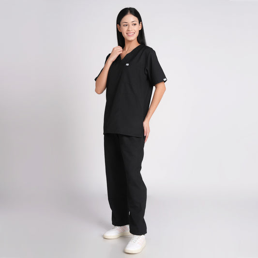 Scrub Suit (Top/Bottom)-Black