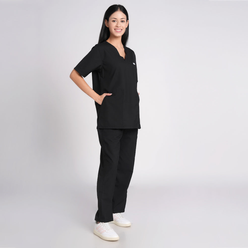 Scrub Suit (Top/Bottom)-Black