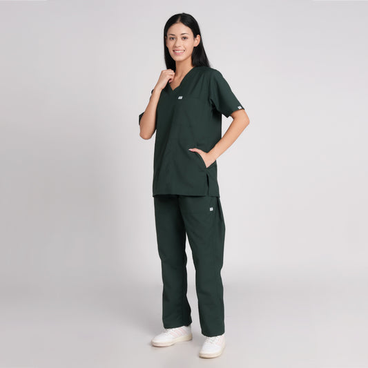 Scrub Suit (Top/Bottom)-Bottel Green