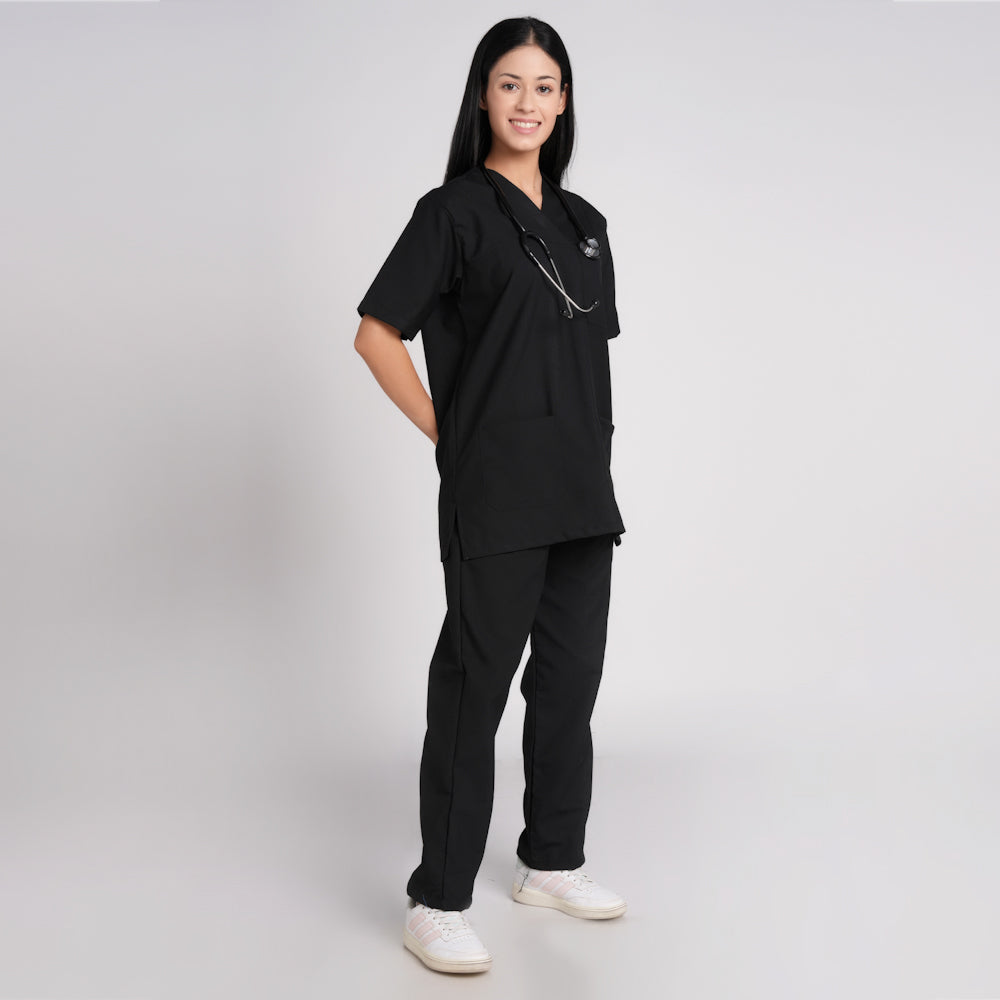 Scrub Suit (Top/Bottom)-Black