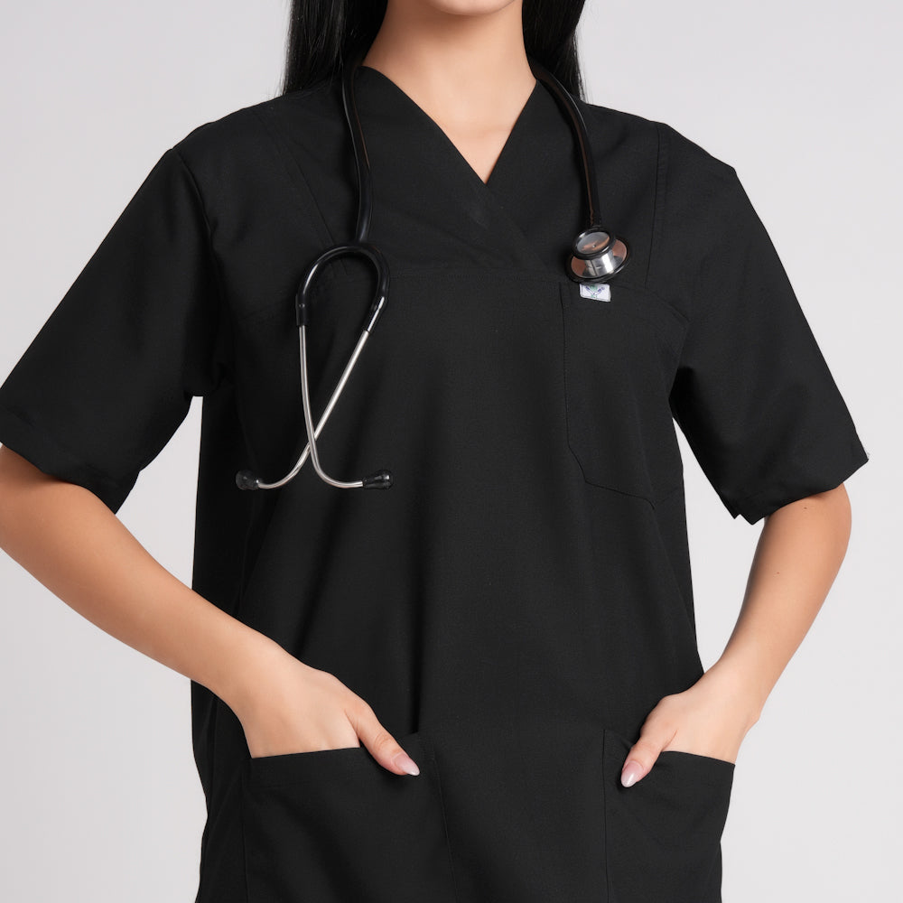 Scrub Suit (Top/Bottom)-Black