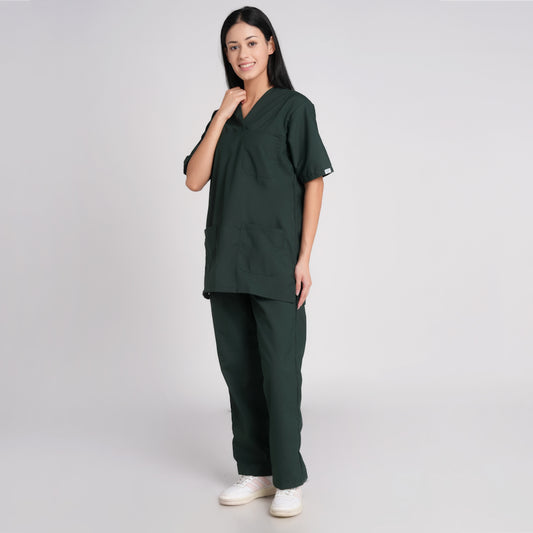 Scrub Suit (Top/Bottom)-Bottel Green