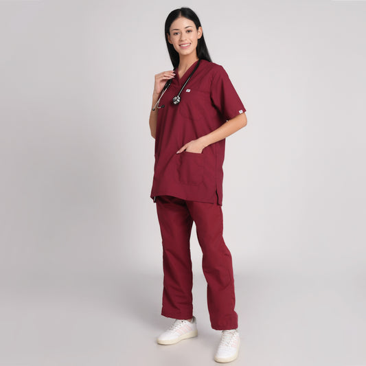 Scrub Suit (Top/Bottom)-Marron