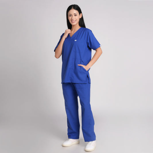 Scrub Suit (Top/Bottom)-Royal blue