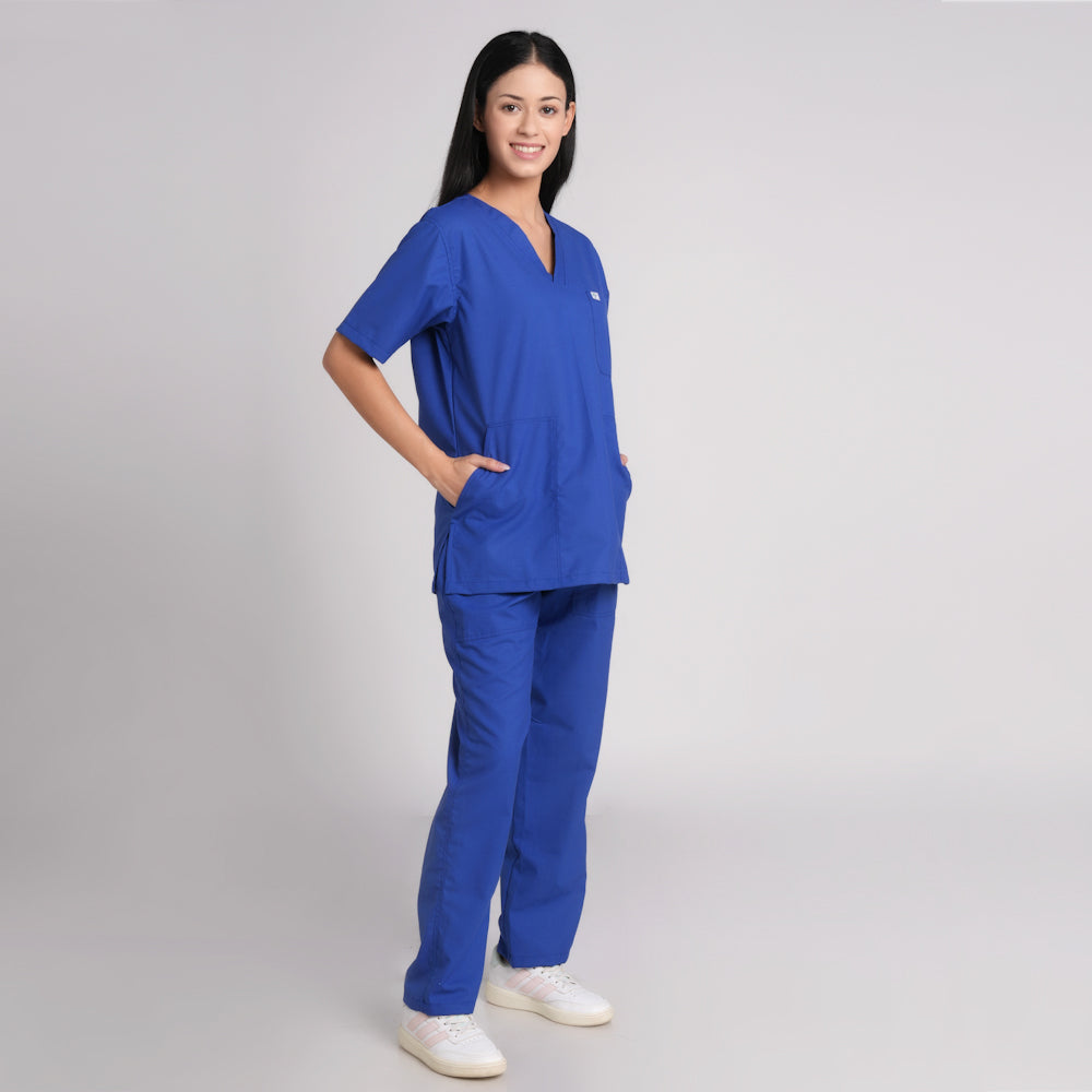 Scrub Suit (Top/Bottom)-Royal blue