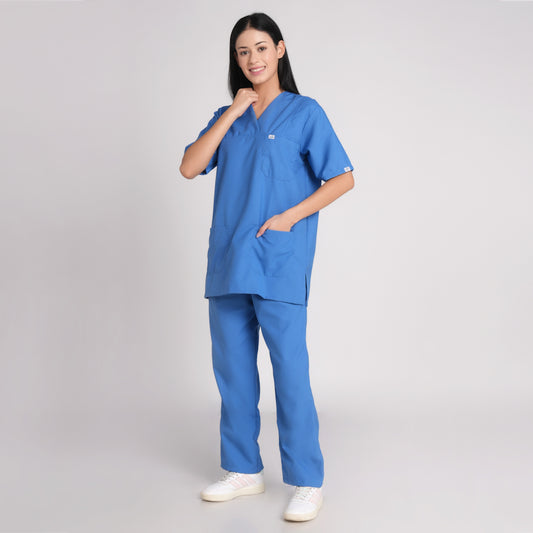 Scrub Suit (Top/Bottom)-Royal blue