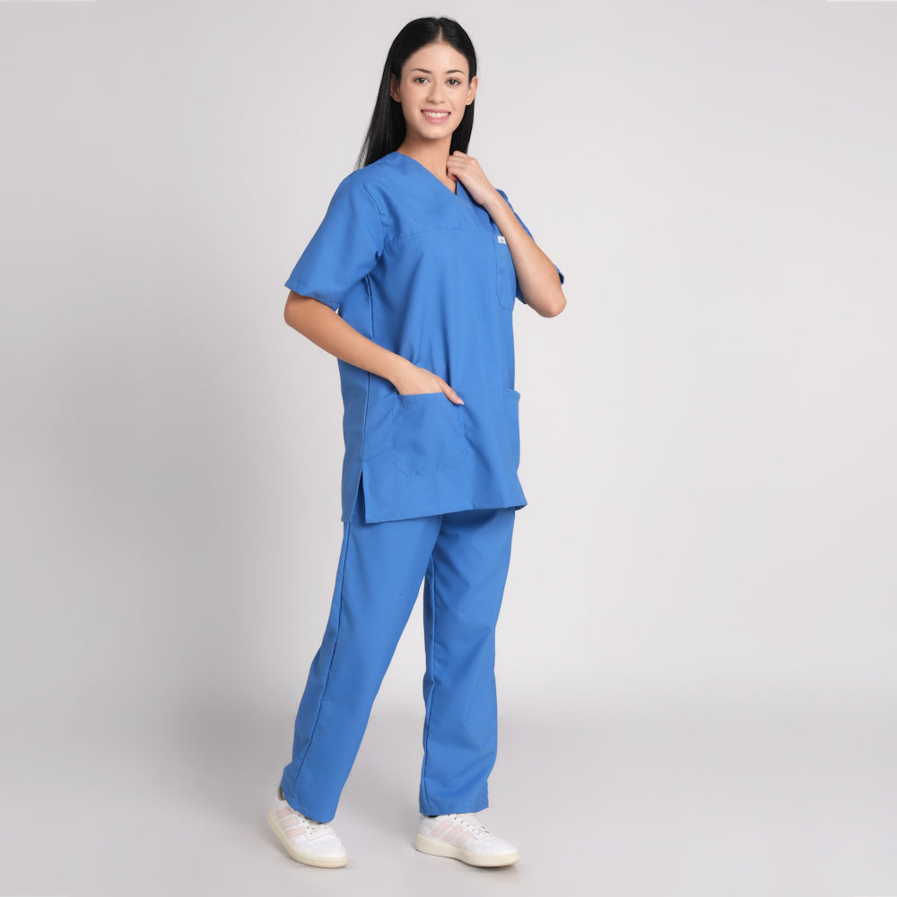 Scrub Suit (Top/Bottom)-Royal blue