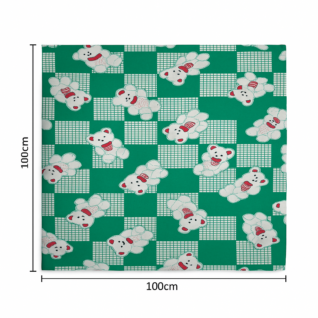 Green Bear Print baby sheet