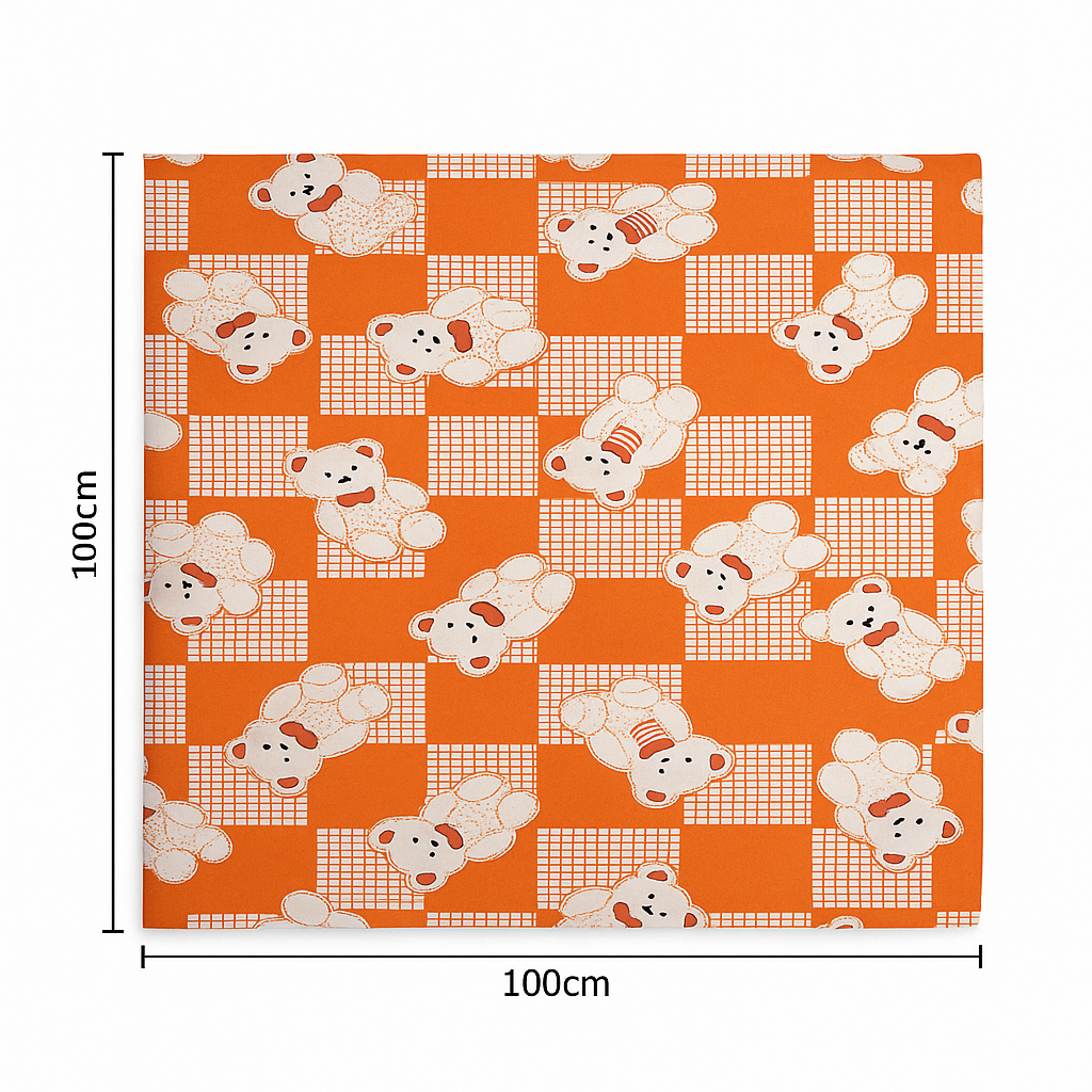 Orange Bear Print baby sheet