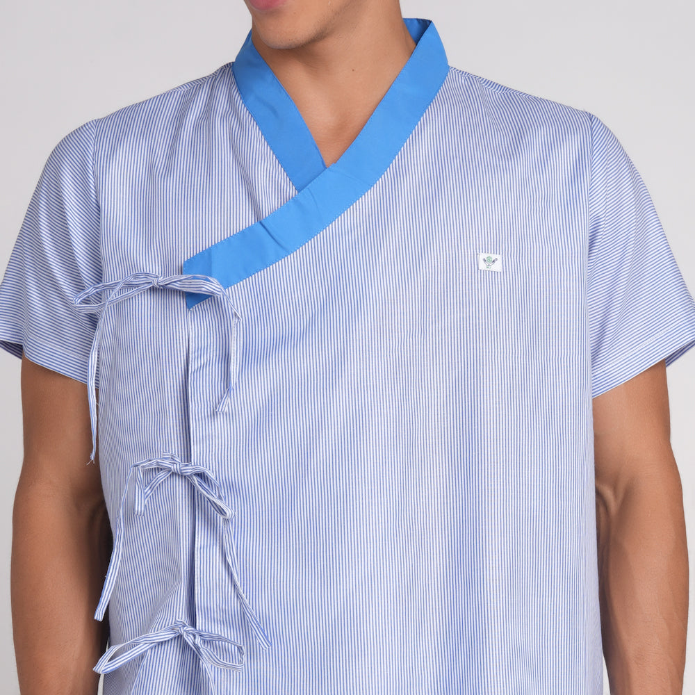 Patient dress - Blue Stripe