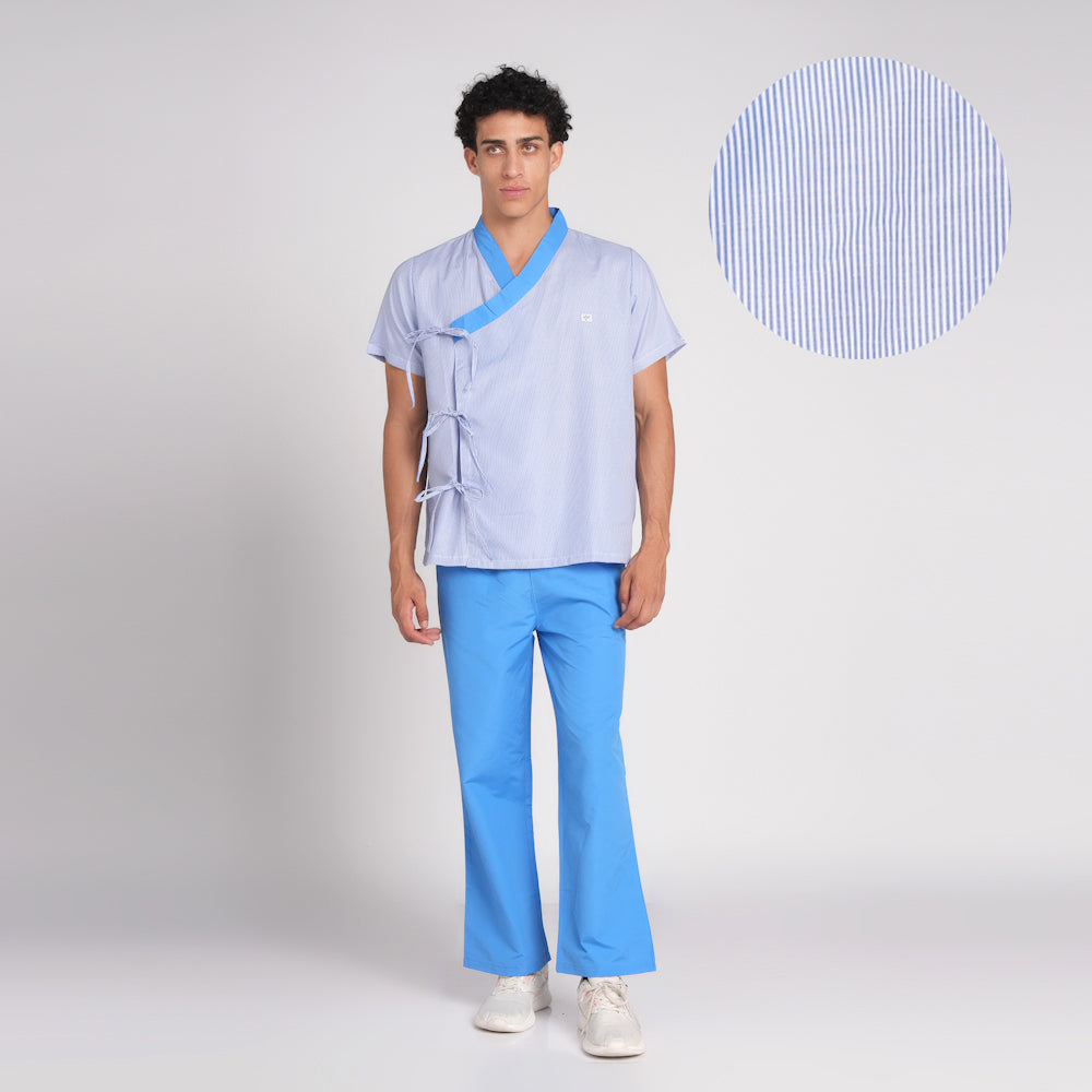 Patient dress - Blue Stripe