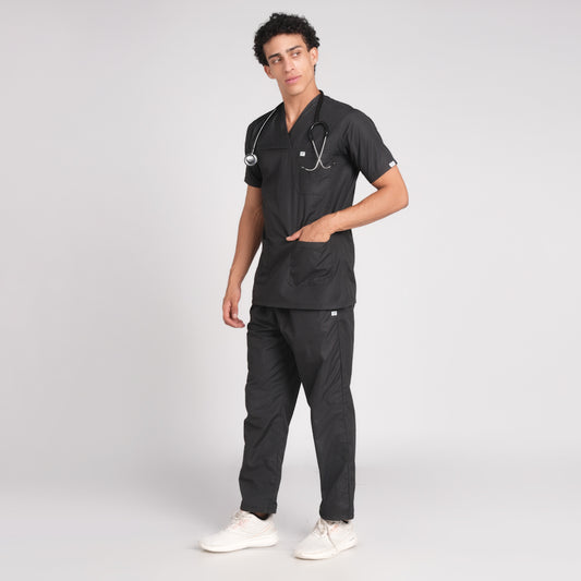 Scrub Suit (Top/Bottom)-Black