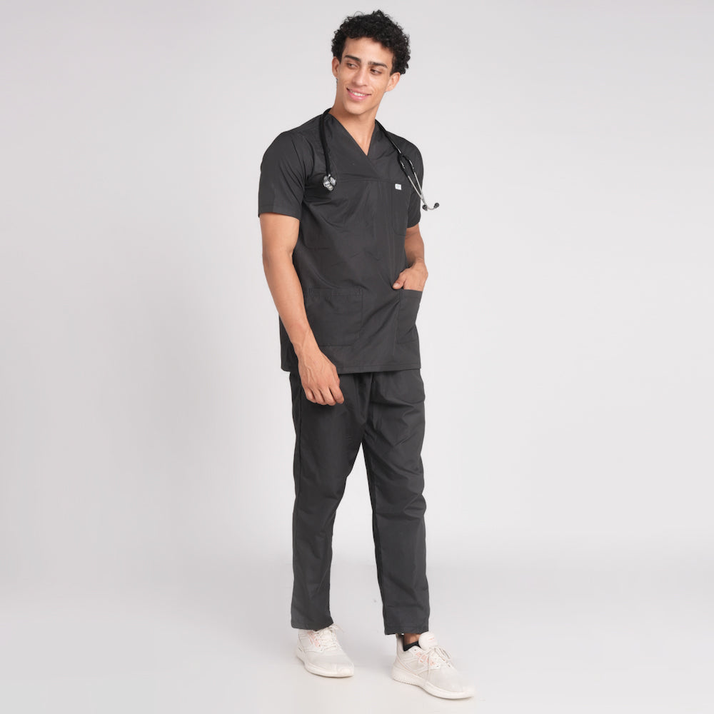 Scrub Suit (Top/Bottom)-Black