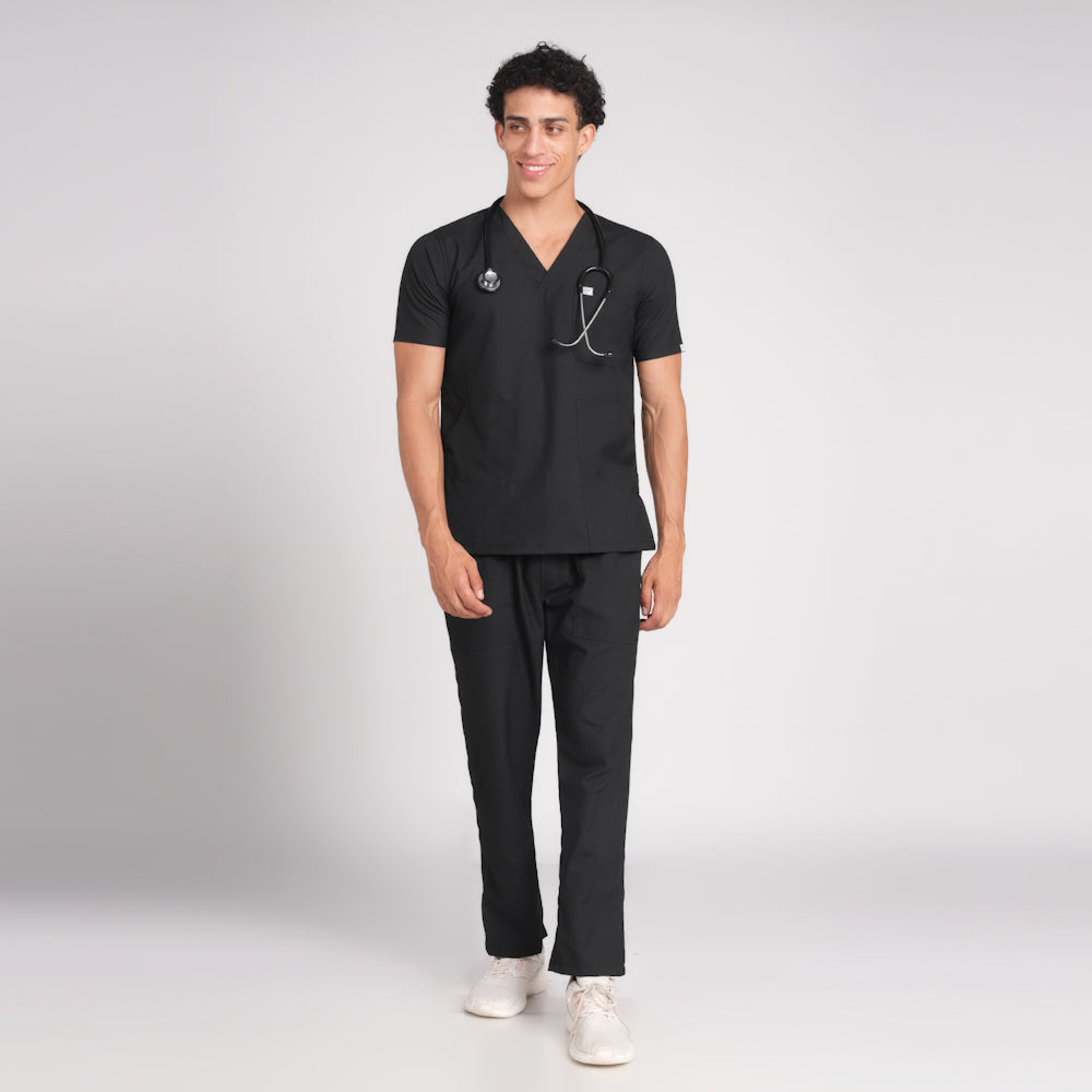 Scrub Suit (Top/Bottom)-Black