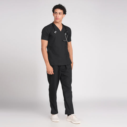 Scrub Suit (Top/Bottom)-Black