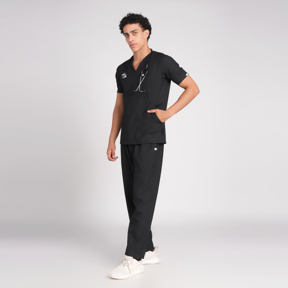Scrub Suit (Top/Bottom)-Black