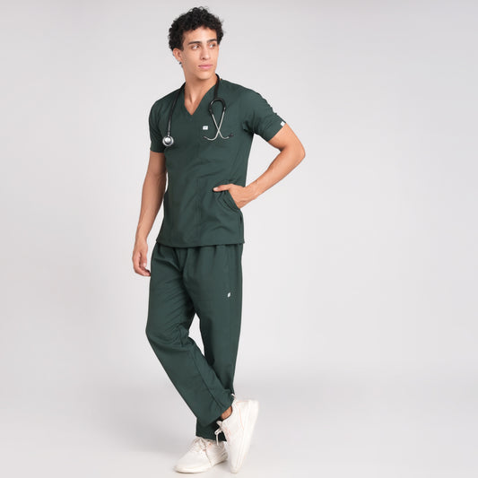 Scrub Suit (Top/Bottom)-Bottel Green