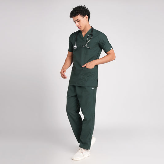 Scrub Suit (Top/Bottom)-Bottel Green