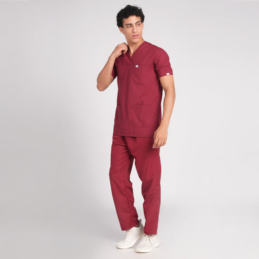 Scrub Suit (Top/Bottom)-Marron