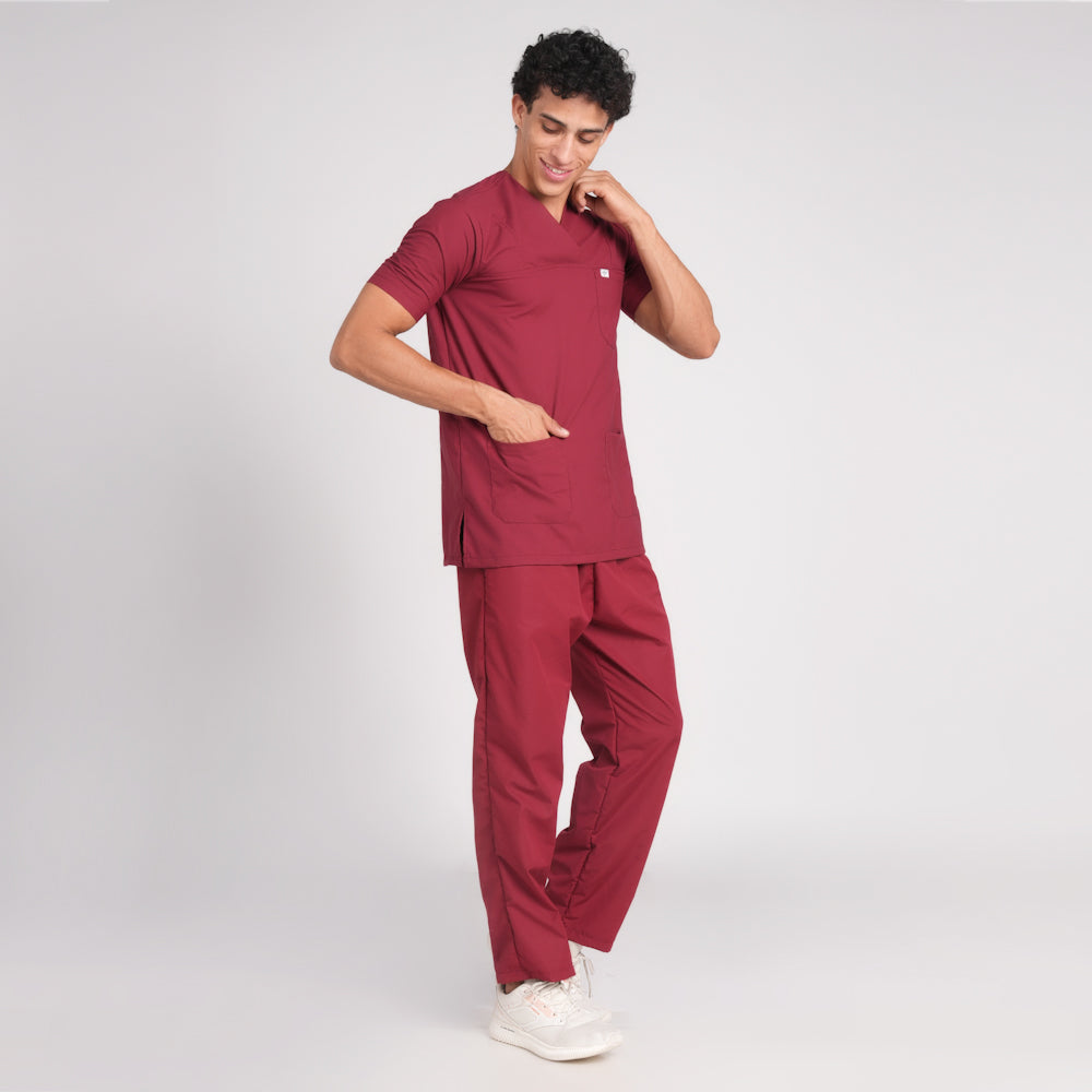 Scrub Suit (Top/Bottom)-Marron