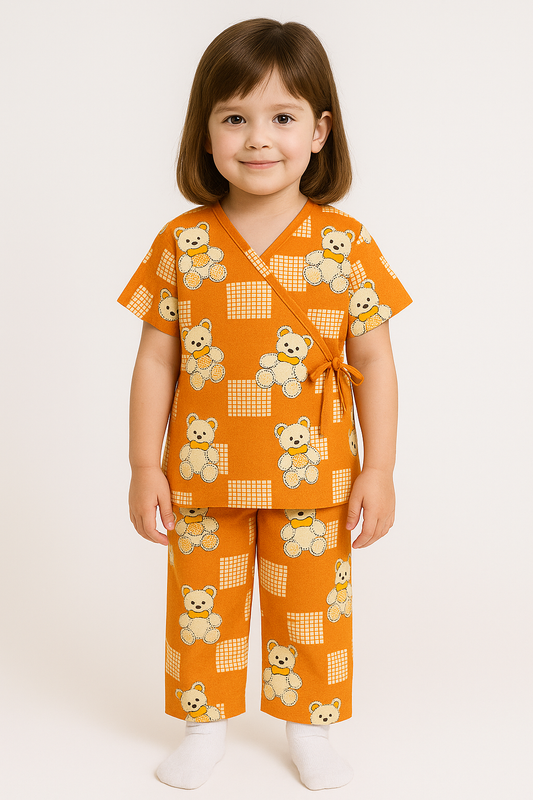 Orange Bear Print Set