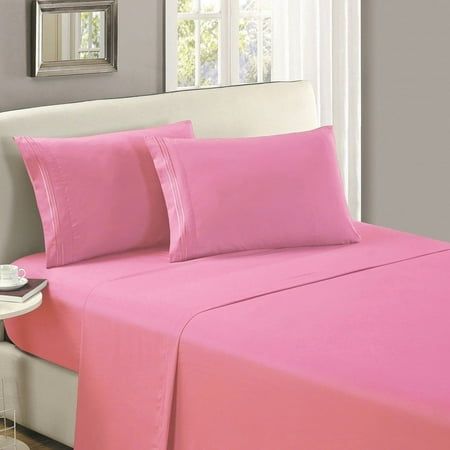 Bed Sheet  with Pillow Cover  -Light pink
