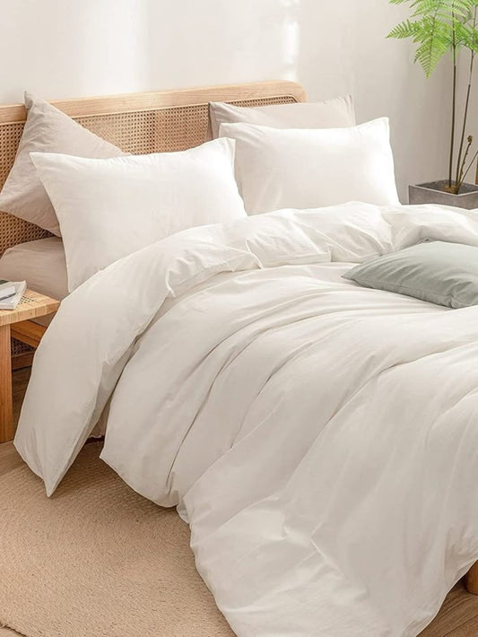 Bed Sheet  with Pillow Cover  -off white